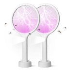 Electric Fly Swatter 2 Pack, Handheld Bug Zapper Racket with LED Light, Mosquito Killer for Indoor & Outdoor, 2800V Rechargeable Physical Flies Killer for Home, Office, Backyard, Patio, Camping