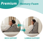 Bedluxe Adjustable 4pcs Bed Wedge Pillow Set, Memory Foam Wedge Pillow Post Surgery for Back, Neck, Leg Pain Relief, Pillow Wedge for Sleeping, Sitting up in Bed, Acid Reflux and GERD, Grey