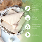 Ibambo 250 Pack 100% Bamboo Everyday Napkins - 2-Ply FSC Certified Lunch & Dinner Napkins | Bamboo Napkins for Home or Commercial Use - 6.5x6.5 Inch Folded Disposable Napkins | Compostable Napkins