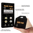 Upgraded Moth Traps, Double Potent Pantry & Clothes Traps with Pheromones Prime, No Toxic & Odorless Meal Moth Trap, Organic Sticky Moths Balls Repellent with Lure for Closet, Kitchens -8Pack