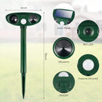 2024 Upgraded Solar Animal Repellent Ultrasonic pest Repeller Cat Repellent Squirrel Repellent Outdoor Waterproof Motion Sensor Strobe Lights Raccoon Repellent Skunk Coyote Deterrent(4 Pack)