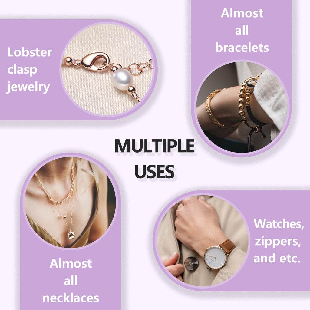 ChangWanna Bracelet Helper Tool Hook - Pretty Bracelet Helper to Put on Yourself, Easy Jewelry Wearing Tool Aid Assistance, Metal Bracelet Buddy Fastening Helper Fastener Necklace Clasp Helper Elderly