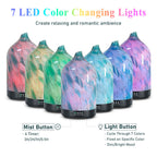 Essential Oil Diffuser Aromatherapy Diffuser - 120ml Glass Ultrasonic Cool Mist Scent Aroma Diffuser, Whisper Quiet with Auto Shut-Off, 4 Timer Setting &7 Colors Night Light for Home (Mountain Stone)