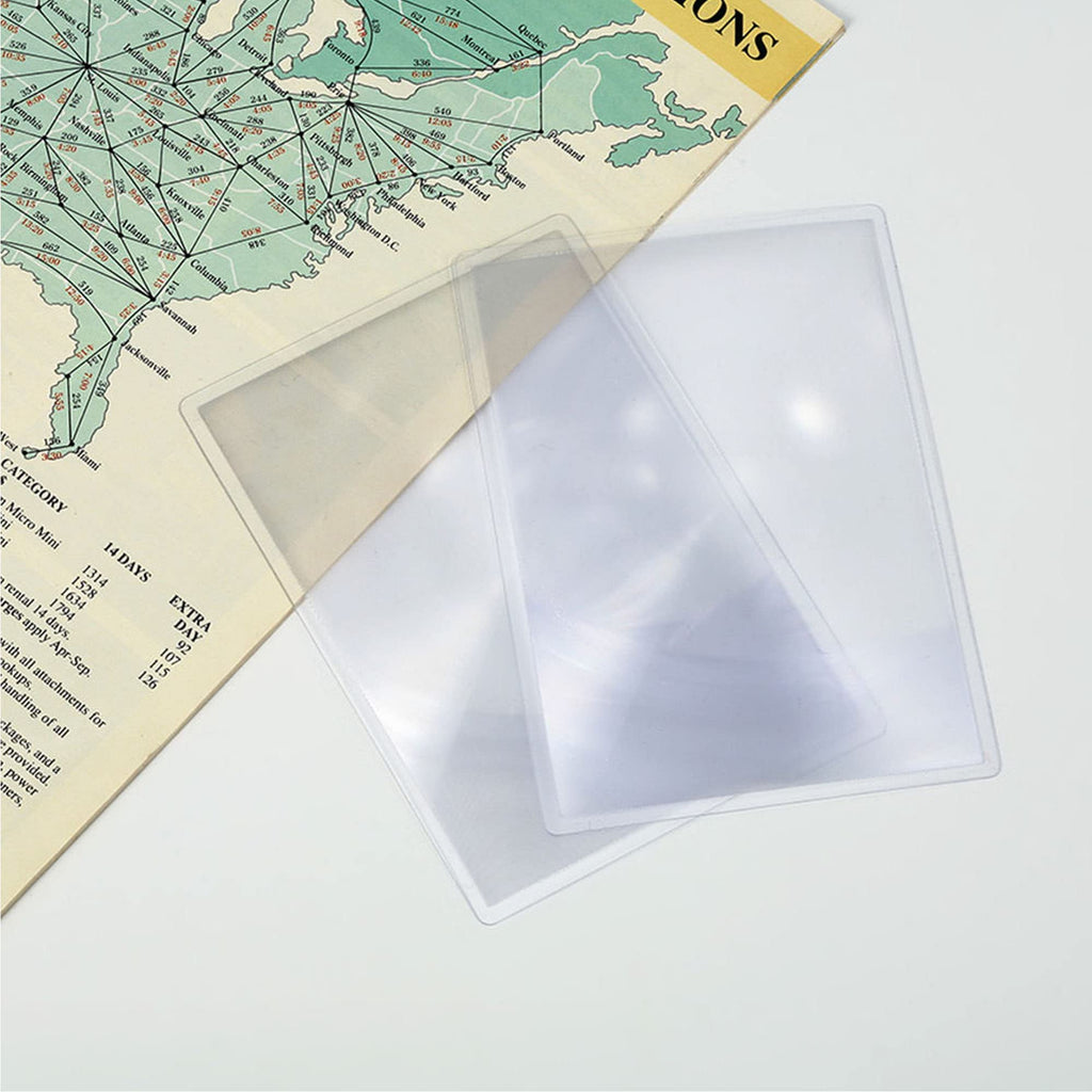 MAGDEPO 3x Magnifying Sheet Full Plastic Page Area with Small Card Magnifier Fresnel Lens, DIY Projection & Solar Collector Ideal for Reading Newspapers, Small Print, and Documents.