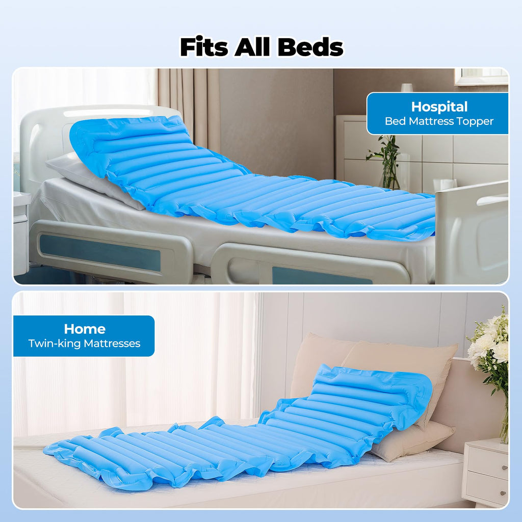 Careboda Alternating Air Pressure Mattress Pad, Bed Sore Prevention Solution, Mattress Topper with 10-Level Pump, Waterproof Pressure Relief Ulcer Cushion Pad for Bed Sores for Hospital and Home