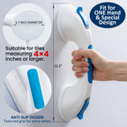 TAILI Shower Grab Bar Suction Grab Bars for Bathtubs and Showers for Elderly, Shower Grab Bars for Seniors Bathroom Safety Handle for Elderly, Handicap Balance Assist Bath Handle No Drilling Removable