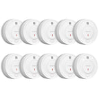 X-Sense Smoke Alarm, 10-Year Battery Fire Alarm Smoke Detector with LED Indicator & Silence Button, SD2J0AX, Pack of 10