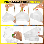Qualirey 24 Pcs Mice Station with Keys Mouse Bait Stations Waterproof Mice Stations Outdoor Mice Traps Bait Boxes for Mice Indoor Outdoor, Bait Not Included, Suitable for Small Mice (Translucent)