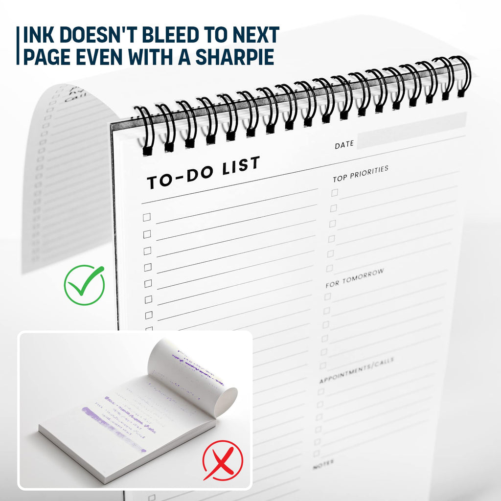 To Do List Notepad: With Multiple Functional Sections - 6.5 x 9.8" 60 Sheets - Spiral Daily Planner Notebook - Task CheckList Organizer Agenda Pad for Work - Note and Todo Organization