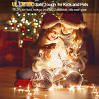403 FT 1000 LED Christmas Lights Outdoor Decorations Super Long Fairy Lights Waterproof 8 Modes Timer Clear Wire String Lights for Outside House Tree Patio Yard Wedding Party Holiday-Warm White