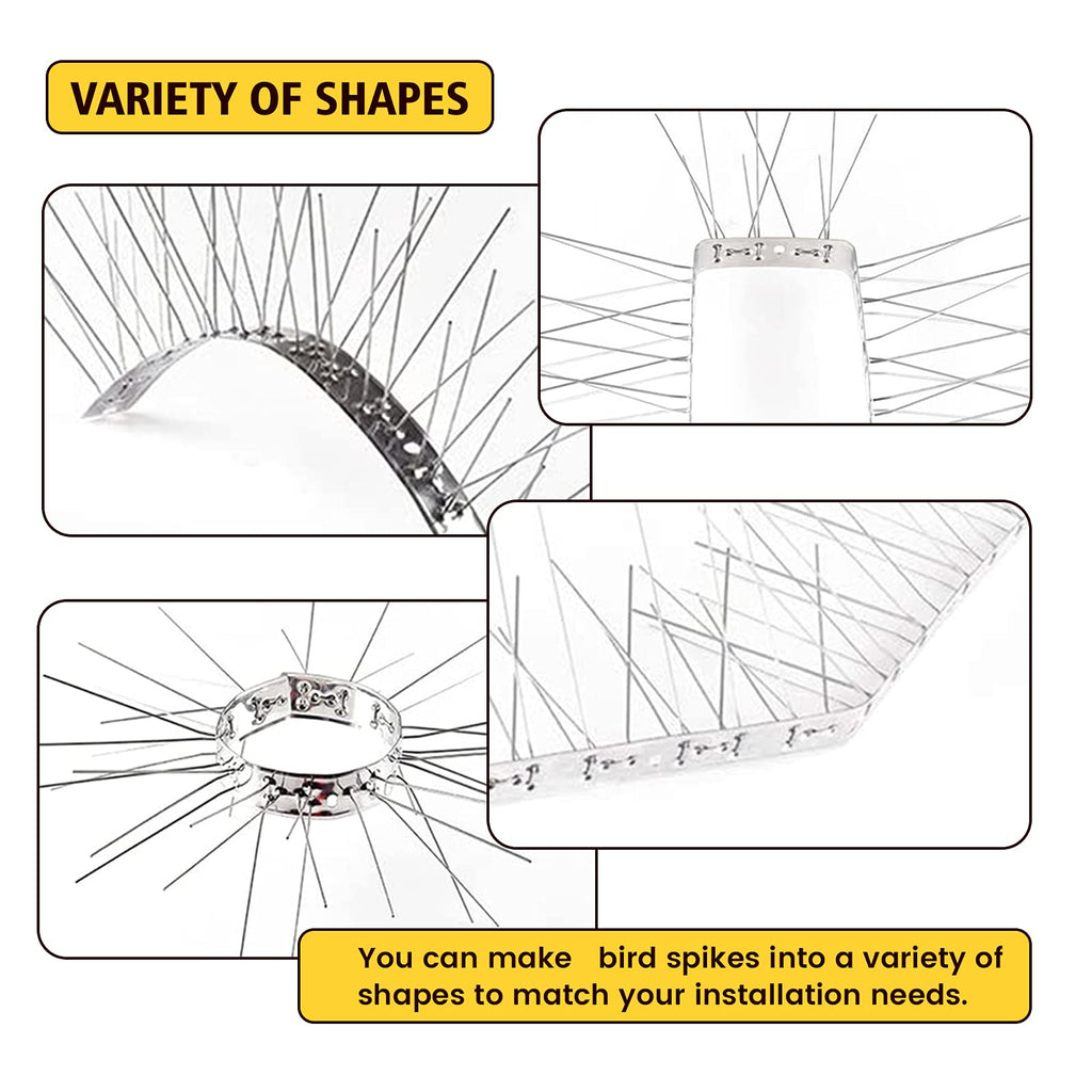 KKY 24 Pack Bird Spikes –13 inch Anti-Bird Nails Bird Repellent Metal Bird Deterant Spinners of Stainless Steel Bird Spikes for Pigeon and Other Small Birds 25.9 Ft…