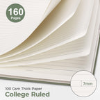 Spiral Journal Notebook, 160 Lined Pages, A5 Medium Size (5.7'' x 8.3''), for Men & Women, Journaling, Writing, Work & Office, Hardcover, 100 GSM Thick Paper (Light Green)