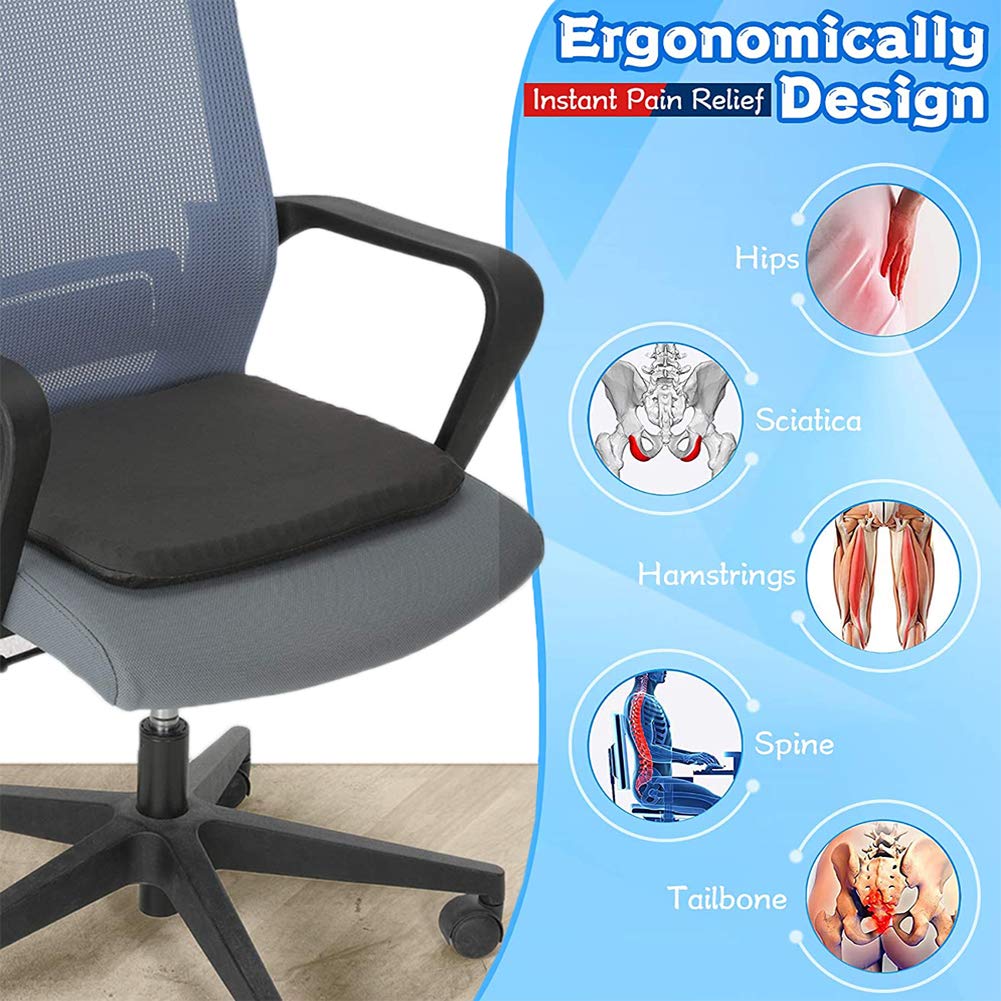 Gel Seat Cushion, Double Thick Egg Gel Cushion for Pressure Pain Relief, Breathable Wheelchair Cushion Chair Pads for Car Seat Office Chair (Violet)