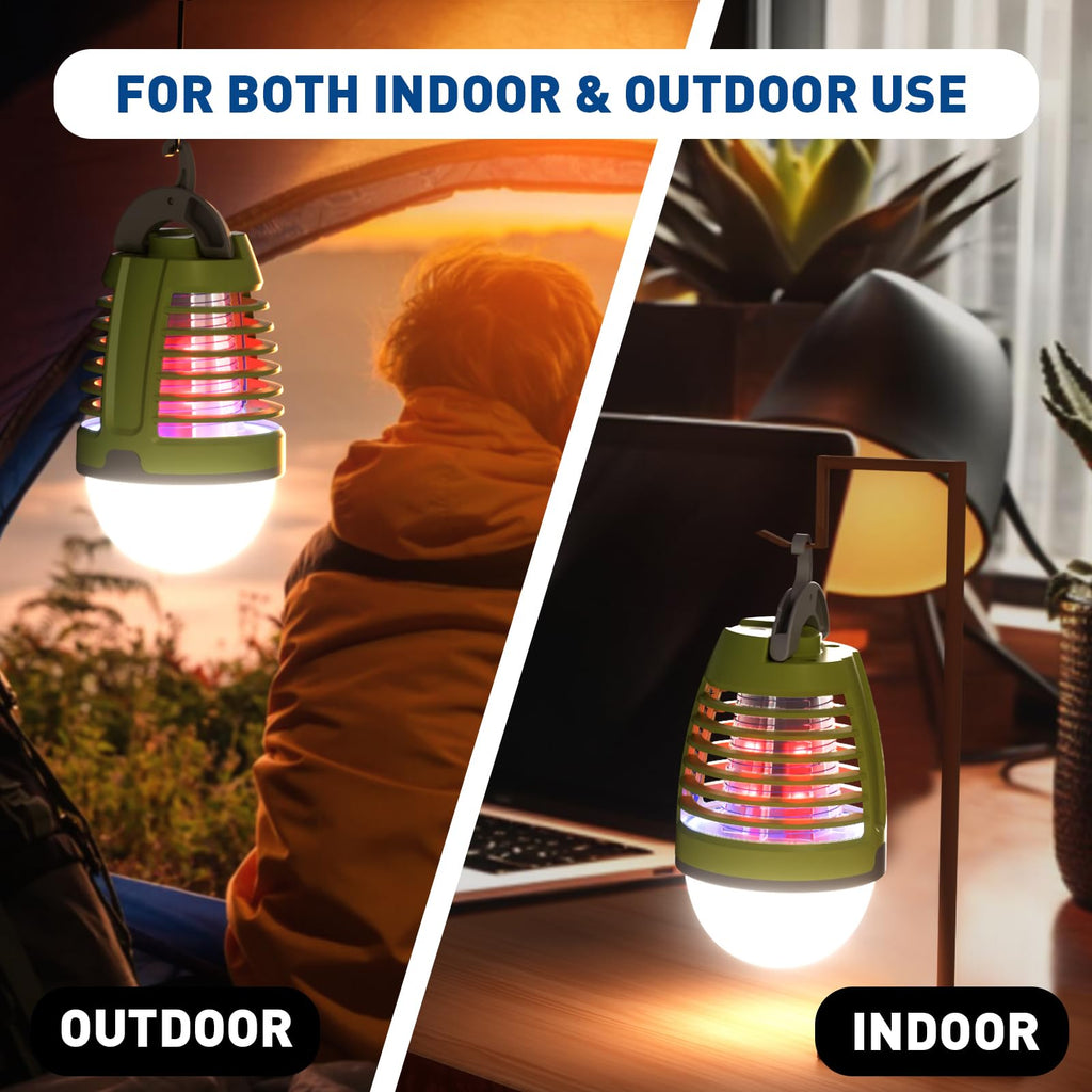 vertmuro Portable Bug Zapper Outdoor Indoor, Electric Mosquito Fly Killer Lamp with Three Lighting Mode, USB Rechargeable Light Bulb Zapper for Camping, Home, Patio (3 Pack)