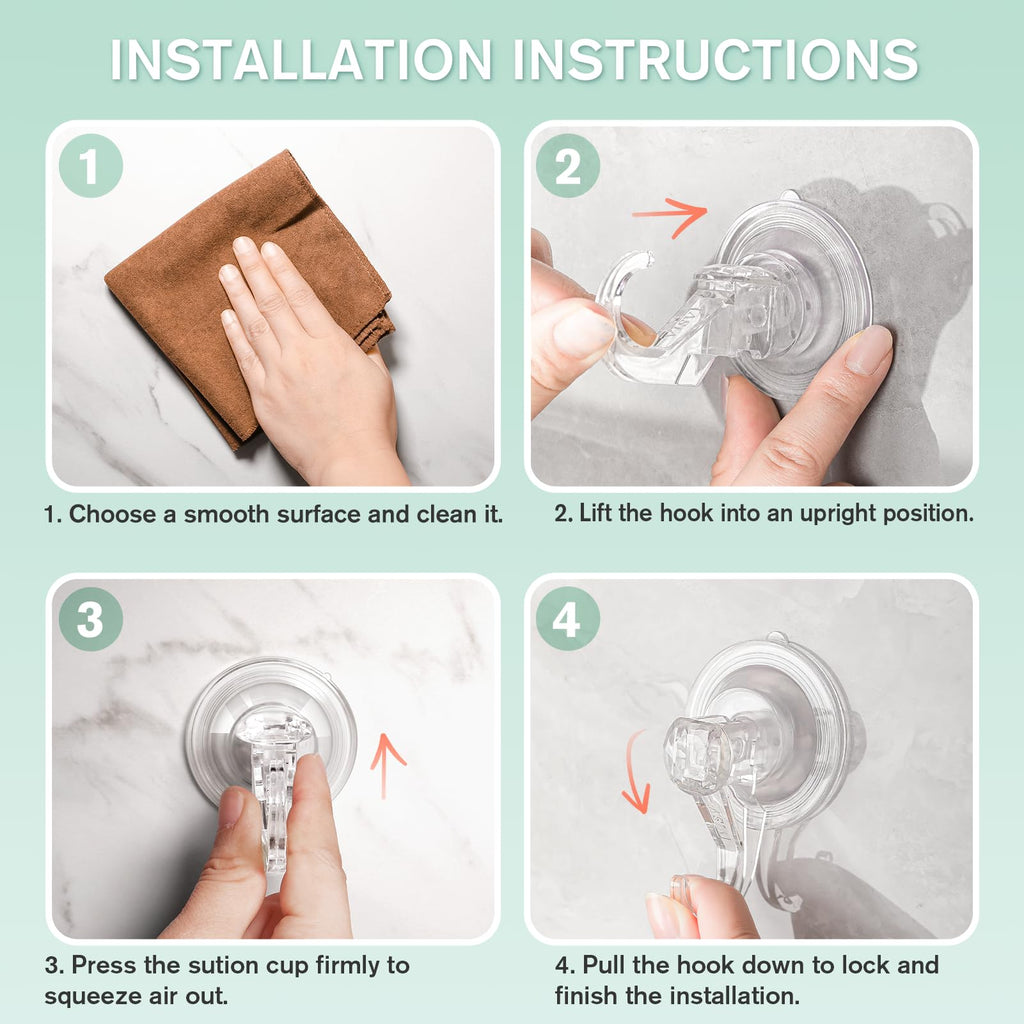 VIS'V Wreath Hanger, Large Clear Heavy Duty Suction Cup Wreath Hooks 22 LB Removable Strong Window Glass Door Suction Cup Wreath Holder for Halloween Christmas Wreath Decorations - 8 Pcs