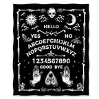 Jekeno Ouija Board Blanket Spooky Horror Gifts for Halloween Sun Moon Skeleton Skull Presents for Women Men Kids Girls Home Bedroom Birthday Christmas Thanksgiving Decor Throw Black 60"x80"