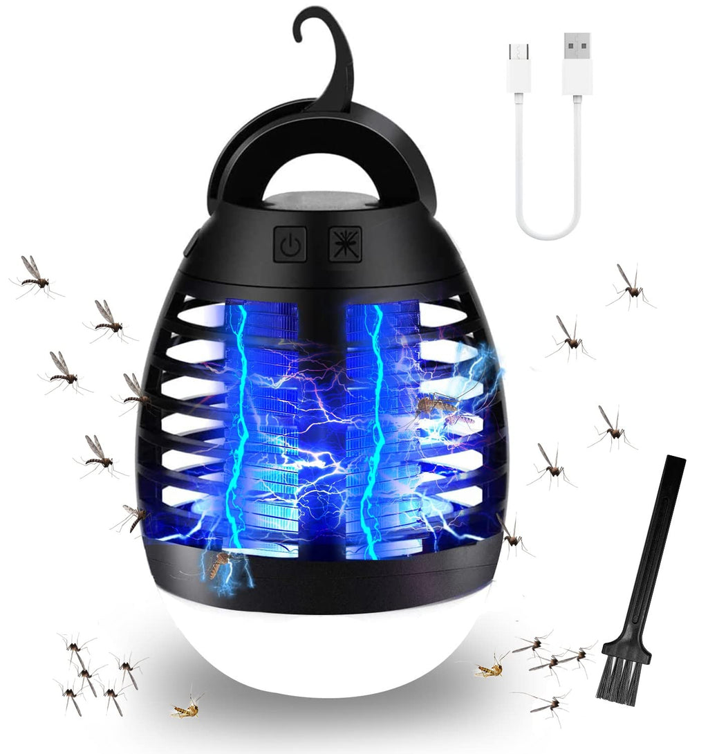 Bug Zapper Outdoor Mosquito Killer Lamp Portable Bug Zapper Rechargeable Camping Bug Zapper IP66 Waterproof Cordless Bug Zapper for Tent, Camping Accessories, Camping Gear Must Haves