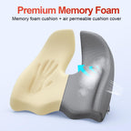 Benazcap X Large Memory Seat Cushion for Office Chair Ergonomic Cushions Pad Pillow for Pressure Relief Sciatica & Pain Relief Memory Foam for Long Sitting for Gaming Chair and Car Seat Gray