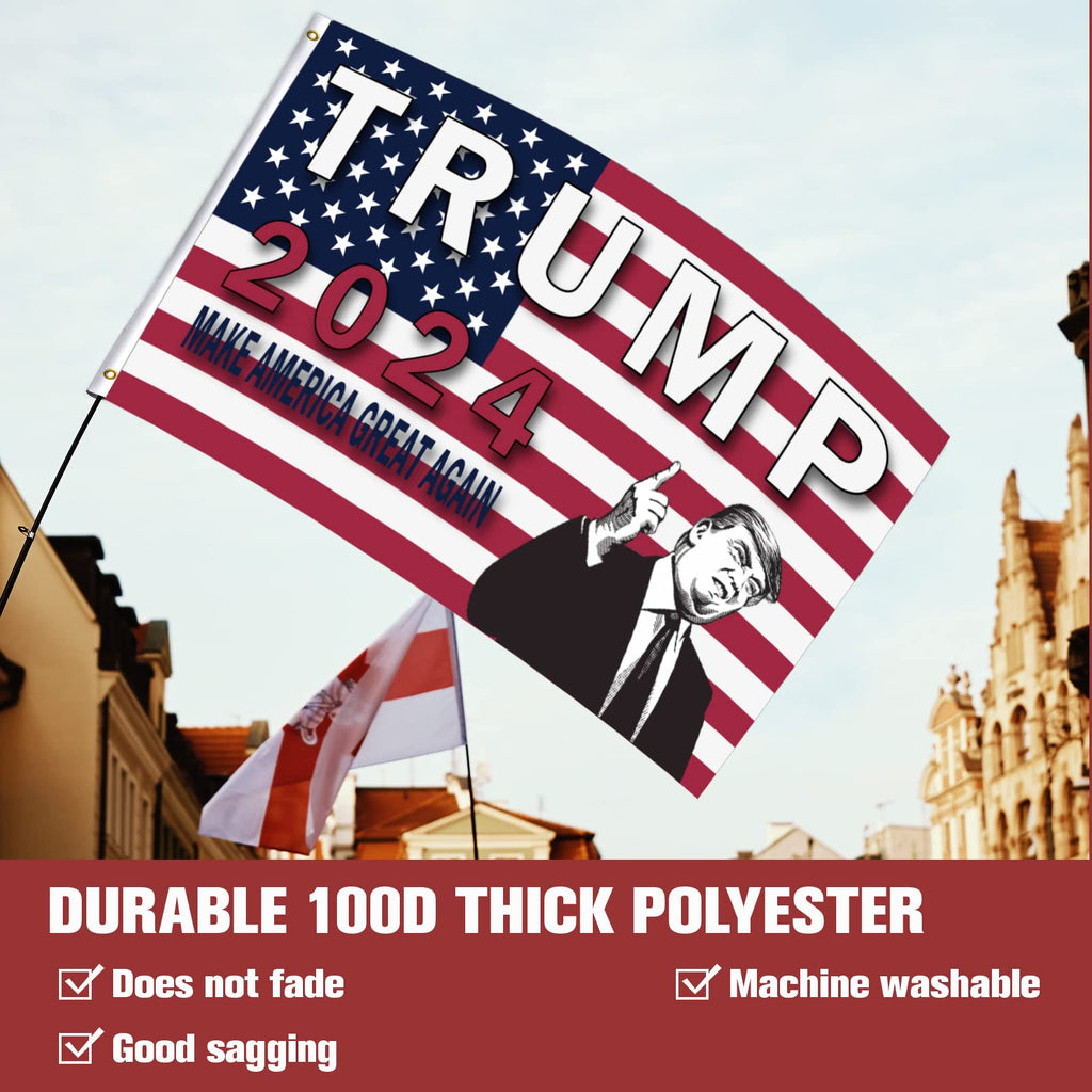 TRUMP 2024 Flag 3x5 outdoor made in usa Double Sided 3ply Make America Great Again Heavy Duty PresidentTrump Flags 2024 for Indoor Outdoor Decorations