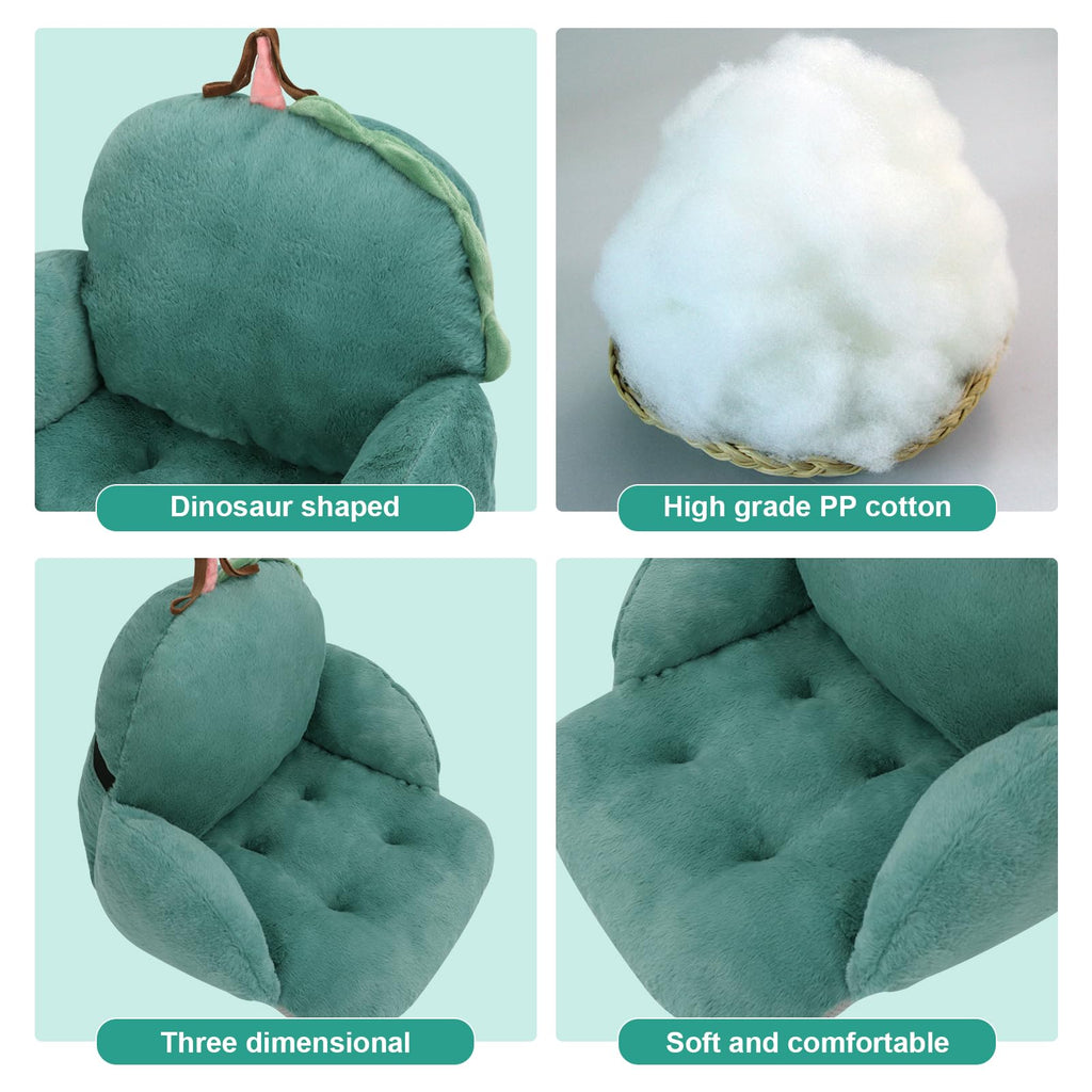 QYA Cute Chair Cushion, Soft Seat Cushions for Office Desk, Kawaii Chair Pillow for Gaming, Comfy Floor Seating for Adults, Bedroom Playroom Dining Living Room Decor, 17"x16.5", Green