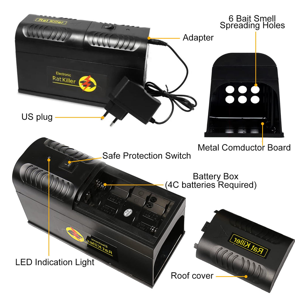 Electric Rat Trap, Humane & Efficient Mouse Trap