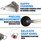 Measuring Spoons, Premium Heavy Duty Stainless Steel Measuring Spoons Cups Set, Small Tablespoon with Metric and US Measurements, Set of 6 for Measuring Dry and Liquid Ingredients