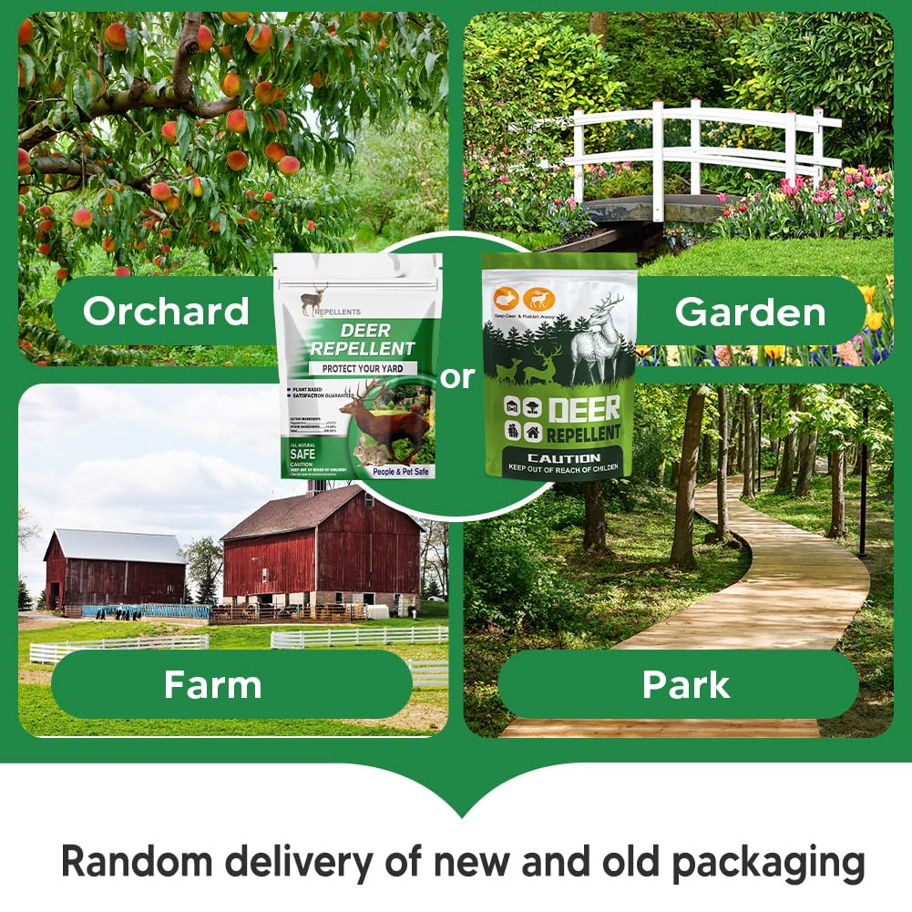 AMDEIUR Deer Repellent for Plants, Rabbit Repellent Outdoor, Deer Deterrent for Yard, Bunny Repellent, Deer Away, Keep Rabbits Out of Your Garden, Safe for Family, Pets and Plants, 8 Packs