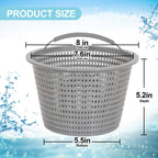 Sepetrel 2 Sets Swimming Pool Filter Basket - Replacement Skimmer Basket for In-Ground Pools - Captures Leaves, Needles and Debris - Most Pump & Water Circulation Systems