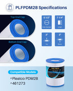 POOLPURE PDM28 Spa Filter Replaces Aquarest Dream Maker 461273 Hot Tub Filter, 2 Pack