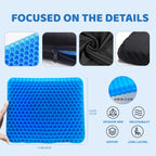 XSIUYU Gel Saet Cushion, Desk Chair Cushion, Small Chair Pads, Chair Pads, Seat Cushion for Chair, Chair Pillow, Tailbone Cushions for Pressure Relief Black (Mini-Blue)