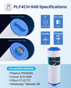 POOLPURE 4CH-949 Spa Filter Replaces Pleatco PWW50L, 200702, Cal Spa FIL50-5D13H15FCT-3, Filbur FC-0172, SD-01143, 817-4050, Waterway Teleweir 50, Rising Dragon 50, hot tubs filter cartridge 1 PACK