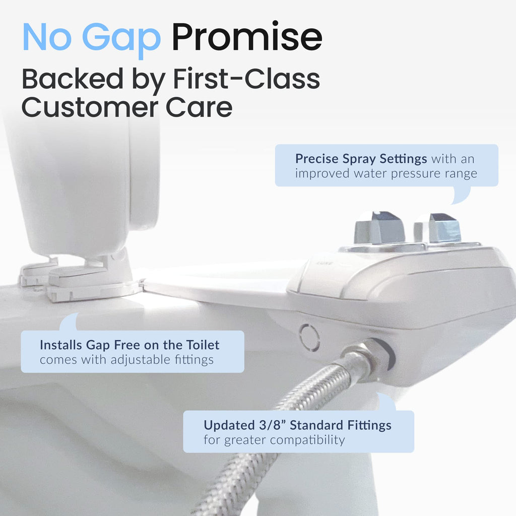 LUXE Bidet NEO 185 Plus-Only Patented Bidet Attachment for Toilet Seat,Innovative Hinges to Clean,Slide-in Easy Install,Advanced 360° Self-Clean,Dual Nozzles,Feminine & Rear Wash (White),NeoPlus185sww