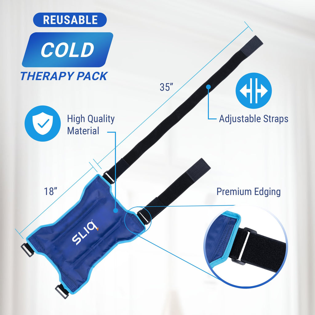 Sliq Hip Kit for Seniors Total Hip Replacement Prime Supplies after Hip Surgery, Hip Replacement Recovery Kit, Hip Ice Pack, 32" Grabber Tool, Leg Lifter, Shoe Horn, Sock Aid Device for Seniors