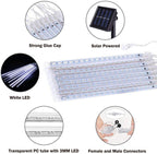 JMEXSUSS 2 Pack Solar Christmas Meteor Shower Lights, 16 Tube 288 LED White Solar Christmas String Lights Outdoor Waterproof for Tree Patio Garden Wedding Party Decorations