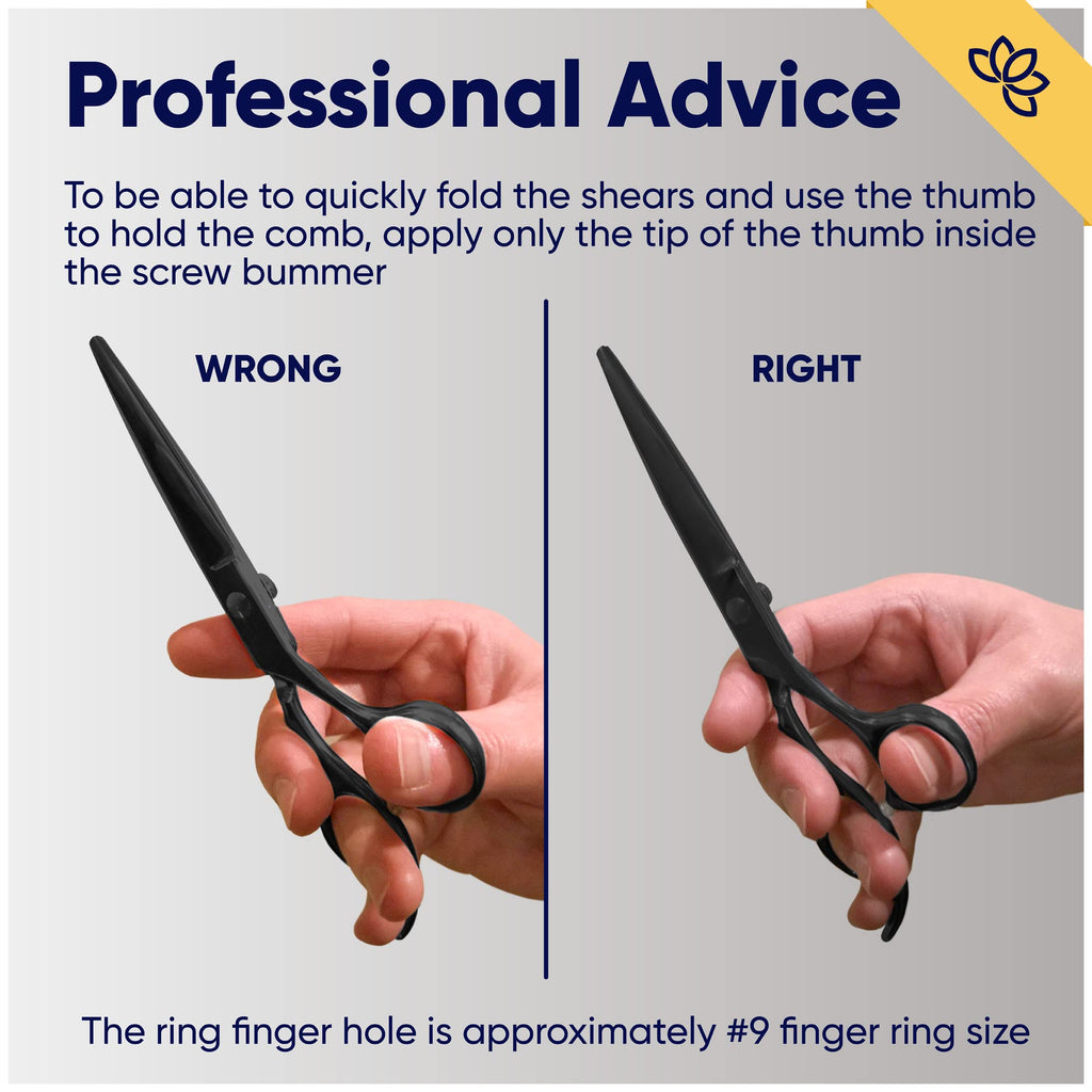 Equinox Professional Razor Edge Series Barber Hair Cutting Scissors - Japanese Stainless Steel Salon Scissors - 6.5” Overall Length - Fine Adjustment Tension Screw - Premium Shears for Hair Cutting