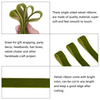 arricraft 18.5 Yards × 1 Inch Christmas Single Side Velvet Ribbon, Green Velvet Ribbon,Satin Ribbon Roll for Wedding, Gift Wrapping, Hair Bows, Flower Arranging, Home Decorating (Olive)