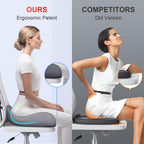 Benazcap X Large Memory Seat Cushion for Office Chair Ergonomic Cushions Butt Pillow for Pressure Relief Sciatica & Pain Relief Memory Foam for Long Sitting for Gaming Chair and Car Seat-Dark Grey