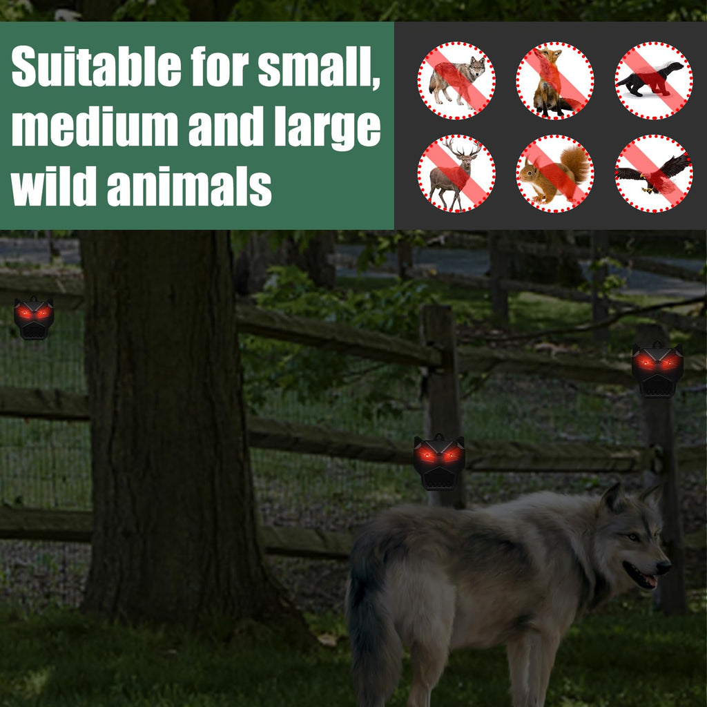 Solar Nocturnal Animal Repeller 4 Pack, Predator Control Light Waterproof for Coyote Deer Fox Raccoon Skunk, Coyote Deterrent Devices for Yard Garden Farm Chicken Coop
