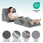 Hansleep 6PCS Orthopedic Bed Wedge Pillow for Sleeping, Adjustable Post Surgery Pillow Set for Body, Back and Leg Pain Relief, Memory Foam Support Pillows for After Surgery, Grey