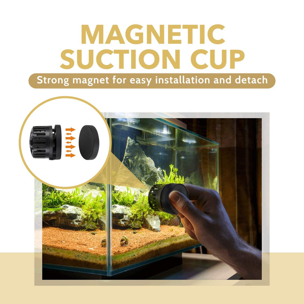 hygger Mini Wave Maker Aquarium Magnetic DC Powerhead with LED Display Controller for Saltwater Tank, 1600 GPH Aquarium Water Circulation Pump 5 to 30 Gallon Black