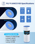 POOLPURE PLFPJANCS100 Pool Filter Replaces Jandy CS100, R0462200, PJANCS100, Ultral-B2, Porpoise PP-B2, Unicel C-8410, Filbur FC-0821, 1 Pack