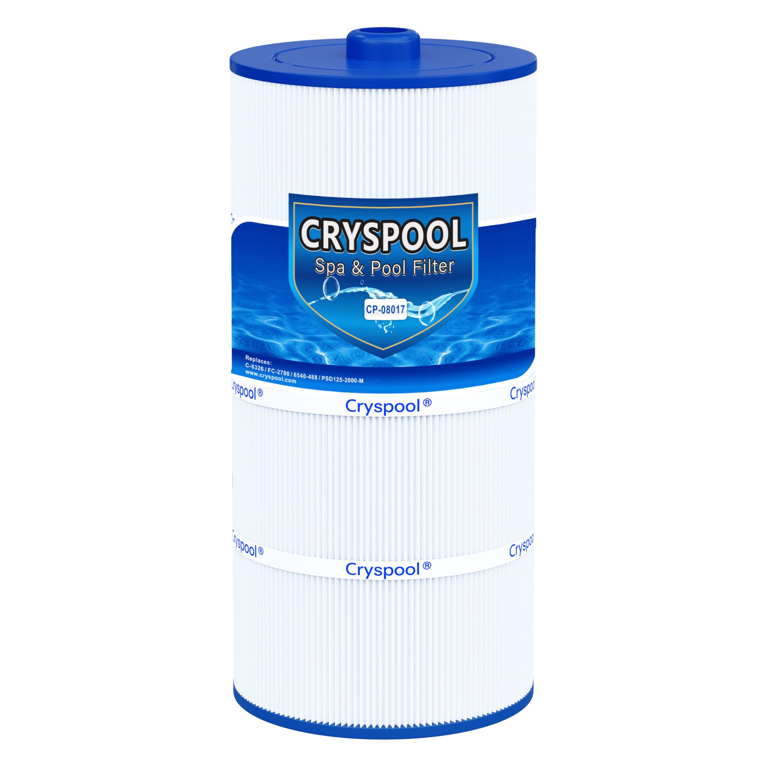 Cryspool® 08017 Filter Compatible with 6540-488, Sundance Double End 120, PSD125-2000, C-8326, FC-2780, Magnum SU125, 125 Sq. Ft Spa Filter Cartridge, 1 Pack