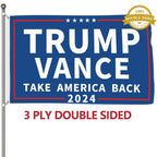 Probsin Trump Vance 2024 Flag 3x5 Ft Double Sided Trump Vance 2024 Take America Back MAGA Flag Party Supplies Yard Signs Hanging Poster for College Room Man Cave Welcome Photo Backdrop (Blue)