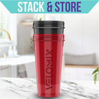 VELOMIX -2 Pack- 28 oz Protein Shaker Bottles for Protein Mixes - 2x Wire Whisk | Leak Proof Shaker Cups for Protein Shakes | Protein Shaker Bottle Pack | Shakers for Protein Shakes - Black&Red