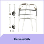 Medline Folding Paddle Walker – Comfortable, Maneuverable, for Injury, Moderate Weight Support Suited for Adults & Seniors