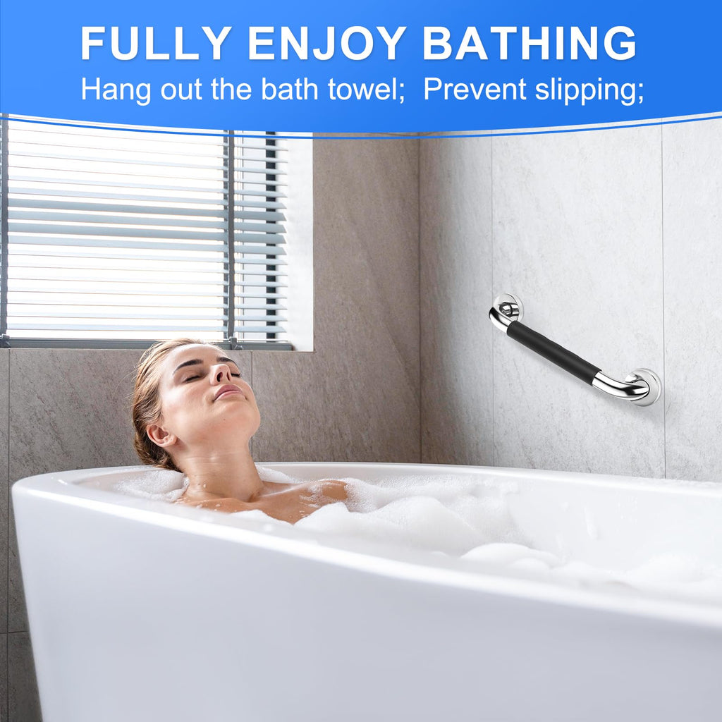 2 Pack 18 Inch Grab Bars for Bathtubs and Showers, Anti Slip Handicap Grab Bars for Shower, Safety Bath & Toilet Rail for Elderly Senior, Shower Handle Disability Assist Bathroom Handrail