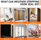 Black Rubber Weather Stripping Door Seal Strip, D Shape Door Rubber Weather Seal Strip, SelfAdhesive Weatherstripping Soundproofing Doors Sealing Strip for Windows (50 feet, Black)