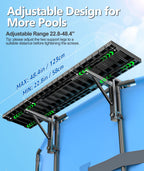 BoYata Pool Bar, Above Ground Pool Side Bar, 49.4×9.6" Galvanized Iron Poolside Table Holds 110LBS, Swim Up Bars Fit Top Rails 4.48" or Less, Frame Above Ground Round & Oval Swimming Pools Accessories