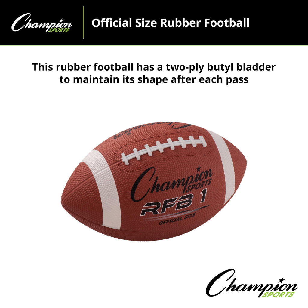 Rubber Football – Durable All-Weather Football with Enhanced Grip - Backyard Play & Training - Official Size