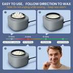 AUZEAL Nose Wax Kit Men, Mini Wax Warmer for Hair Removal, Mini Wax Kit for Noes and Ear, 100g Wax Beads, 40 Sticks, USB Fast Heat, Smart Constant Temp, Upgraded Size, Multi-Accessories, Gray